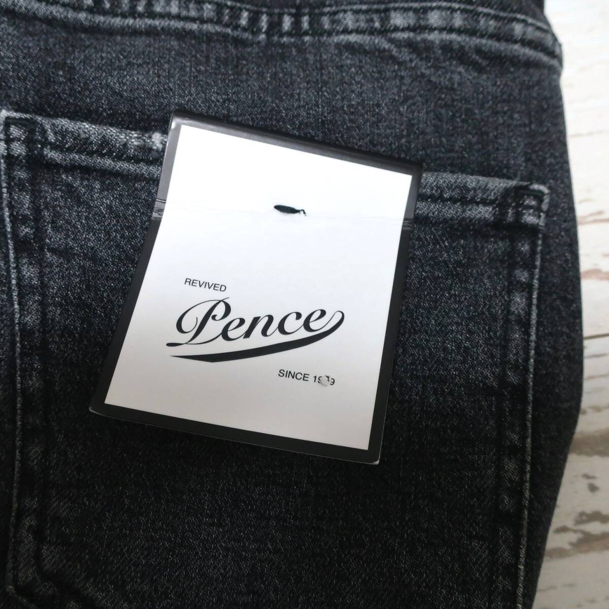 新品 未使用 PENCE 1979 ペンス メンズ 欧州 イタリアン 美脚 ジーンズ テーパード スリム パンツ デニム ブラック 黒 グレー W29 Sサイズ _画像8