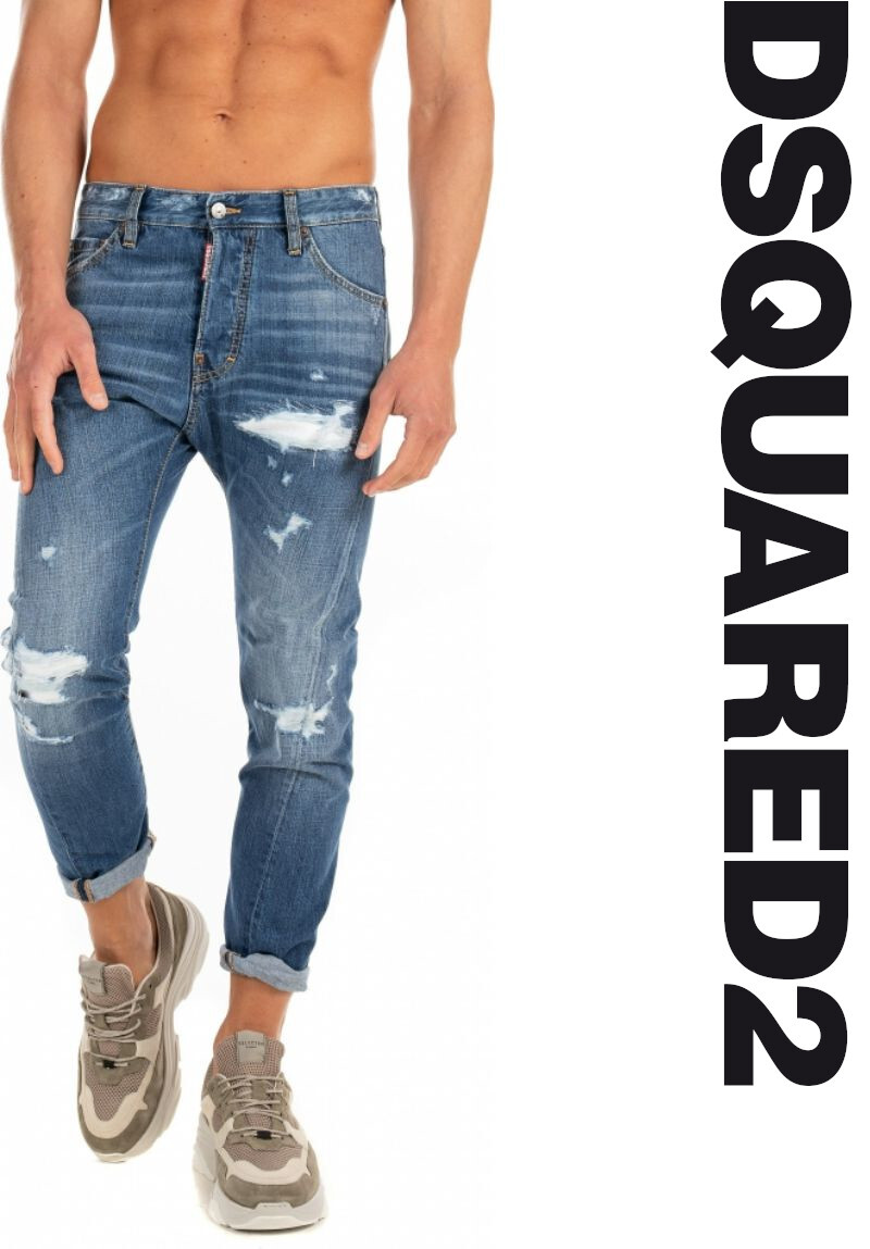  новый товар не использовался Dsquared DSQUARED2 джинсы Denim RIDER JEAN прекрасный ножек тонкий укороченные брюки лодыжка длина брюки мужской 46 M размер 