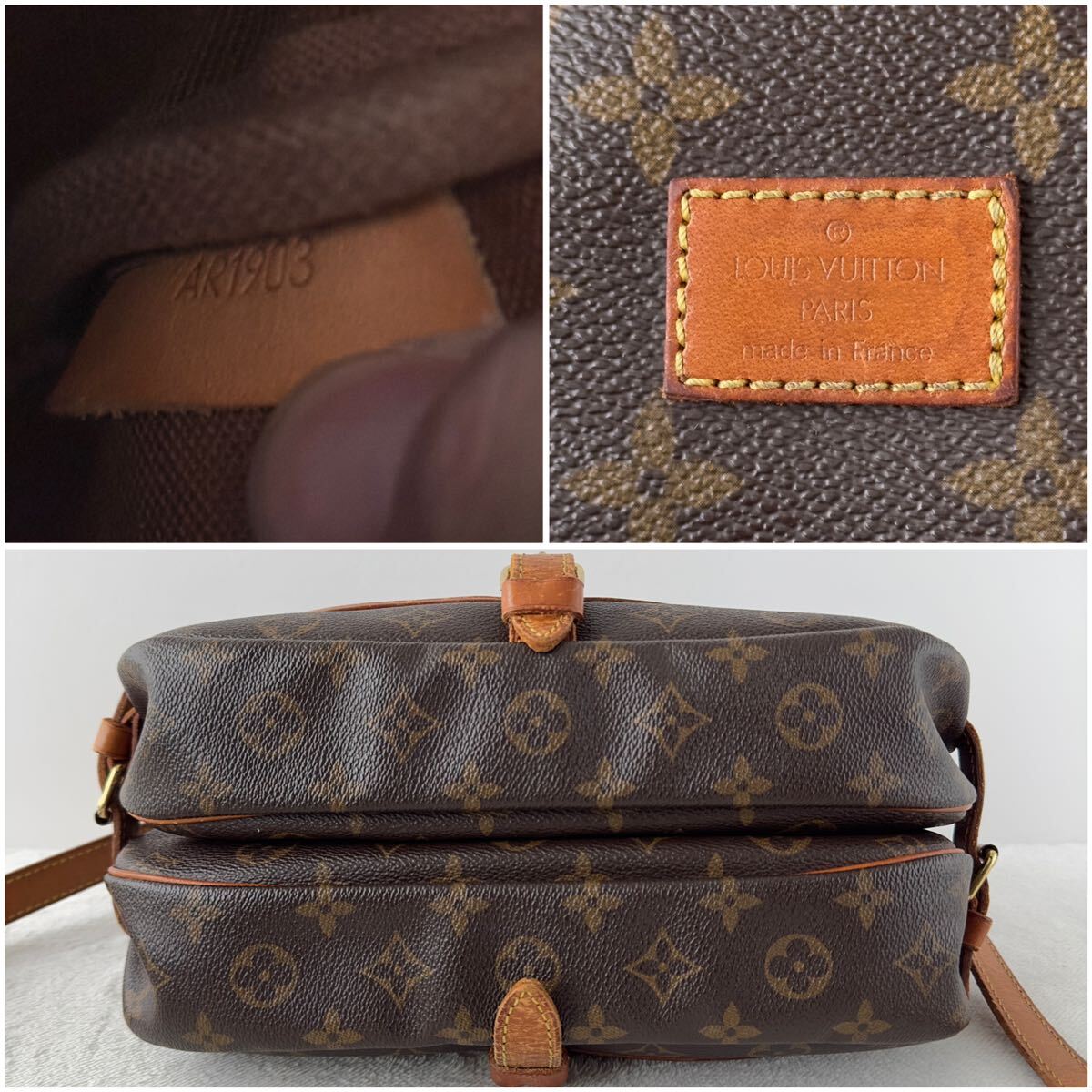 1円〜★LOUIS VUITTON ルイヴィトン ソミュール30 ショルダーバッグ モノグラム フラップ M42256 ブラウン メッセンジャーバッグ 茶色 5の画像10