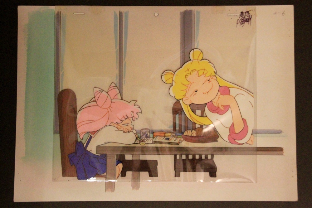 セーラームーン セル画「テーブルに向かい合う2人」の画像1