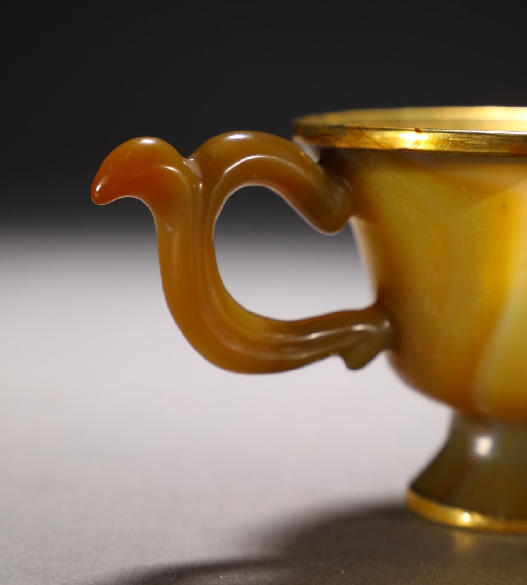 【安】清時代 瑪瑙包金杯 極細工 古置物 古擺件 中国古美術 古美味 時代物 古董品 372_画像5