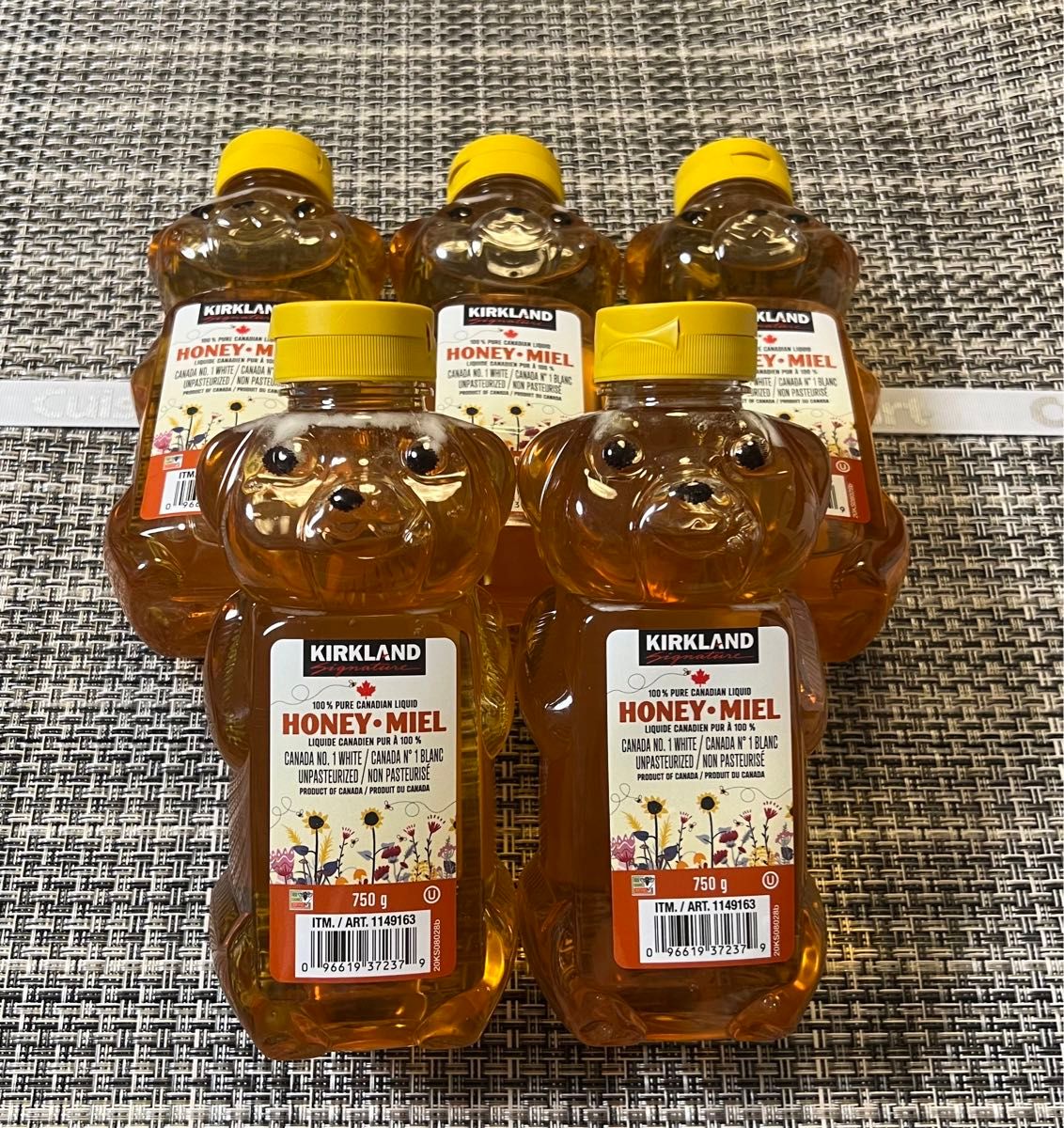 コストコ はちみつ 蜂蜜 ハチミツ カークランドシグネチャー ハニーベア KIRKLAND 100%純粋はちみつ 750g×5個