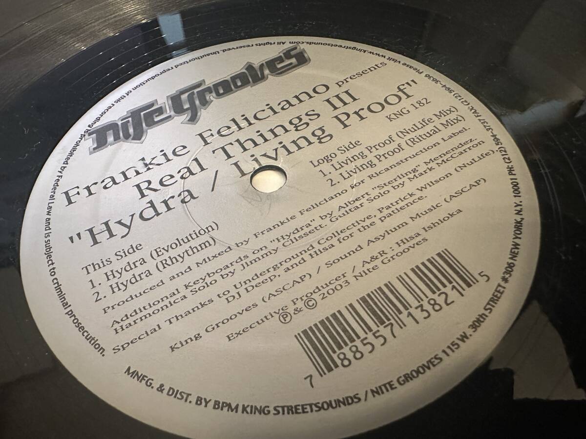 12”★Frankie Feliciano Presents Real Things III / Hydra / Living Proof / ディープ・ハウス！の画像4