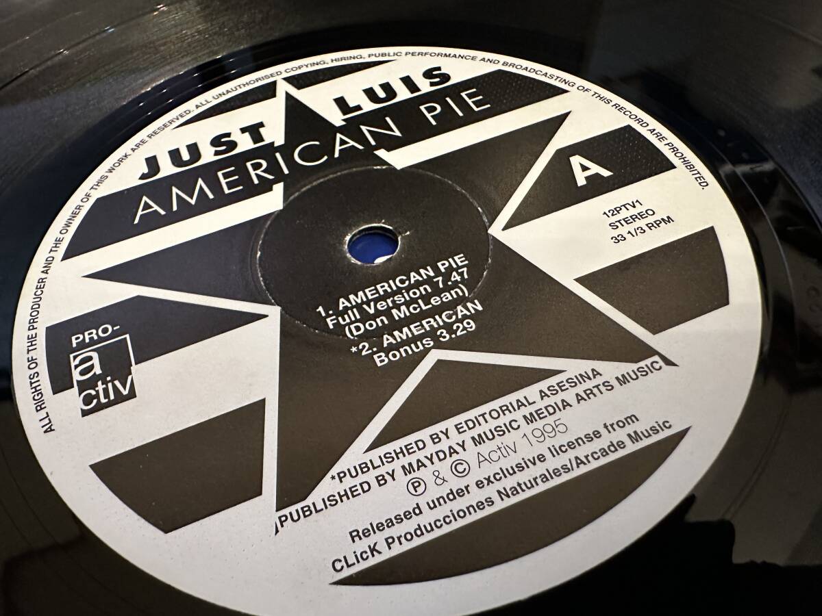 12”★Just Luis / American Pie (UK Remixes) / ユーロ・ヴォーカル・ハウス！_画像3