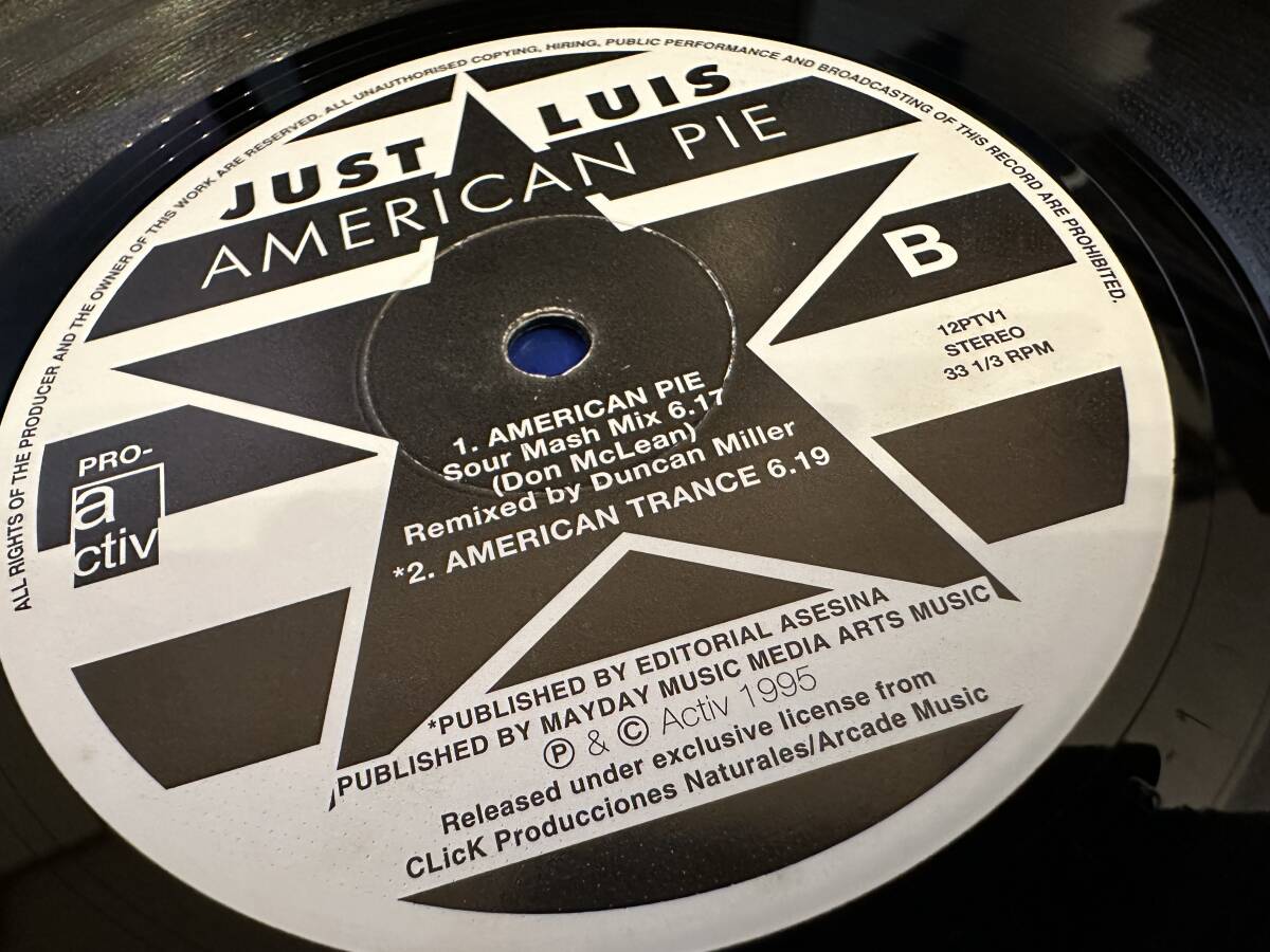 12”★Just Luis / American Pie (UK Remixes) / ユーロ・ヴォーカル・ハウス！_画像4