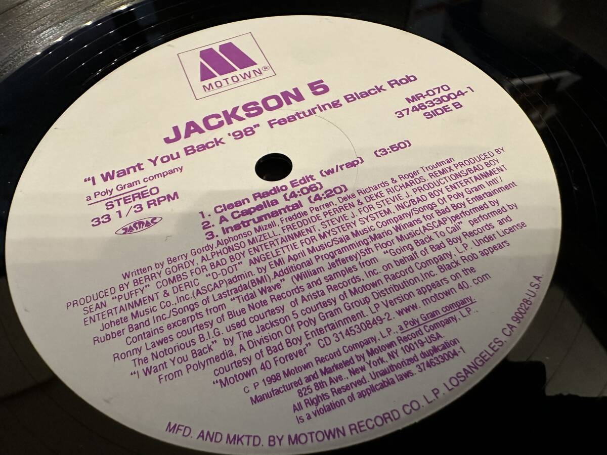 12”★Jackson 5 Featuring Black Rob / I Want You Back '98 / リミックス盤！_画像2