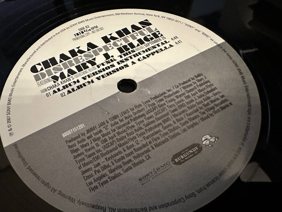 12”★Chaka Khan Featuring MJB / Disrespectful / R&B！の画像4