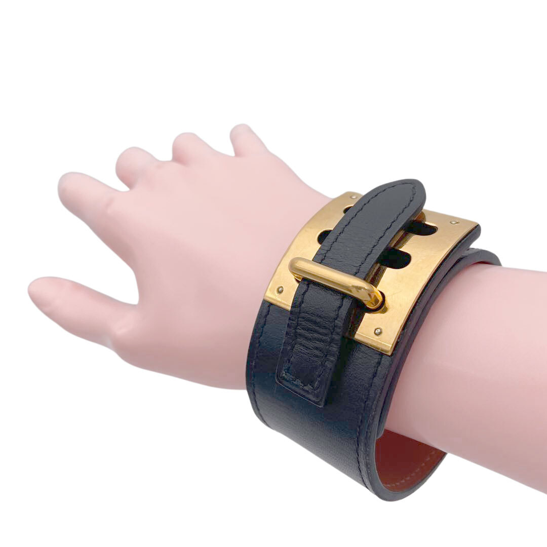 人気ブランドバ40代 エルメス HERMES インテンス ブラック レザー ブレスレット ブレスレット、バングル