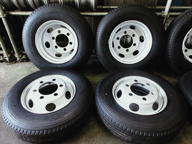 送料無料 新車外し 225/80R17.5 BS R115 23年 17.5×6.00 再塗装 6本 フォワード レンジャー ファイター等 4トン車の画像3