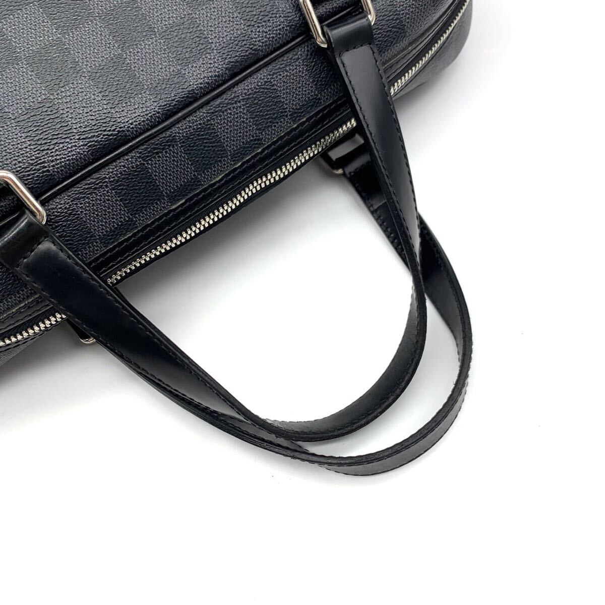 1円●極美品●LOUIS VUITTON ルイヴィトン ダミエグラフィット ヨーン ビジネスバッグ ブリーフケース ボストンバッグ N48118 黒 メンズの画像8