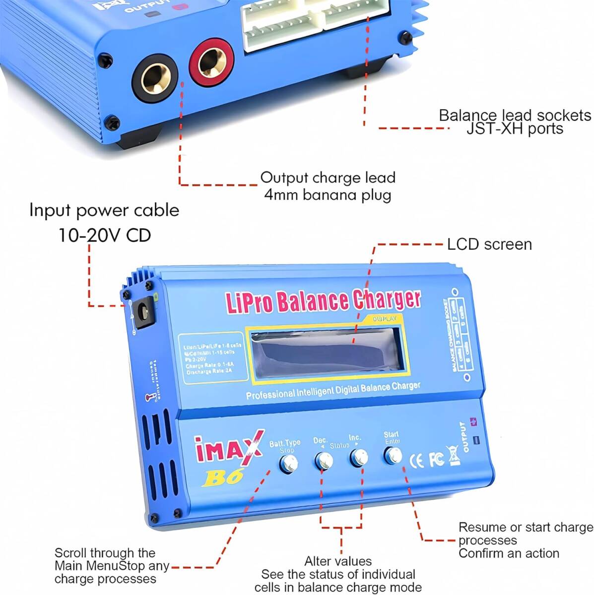 【美品】Imax-li-ion LM2175 B6 ミニプロフェッショナル リポバランス充電器/放電充電器 電源付き RCカーバッテリー充電器 1S 2S 3S 4S 5Sの画像5