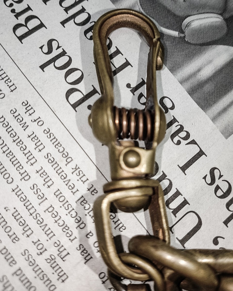 Hand made Brass key chain plain 5mm BK латунный ручная работа цепочка для ключей кольцо для ключей брелок для ключа чёрный окраска фасоль адзуки type очень толстый Vintage 