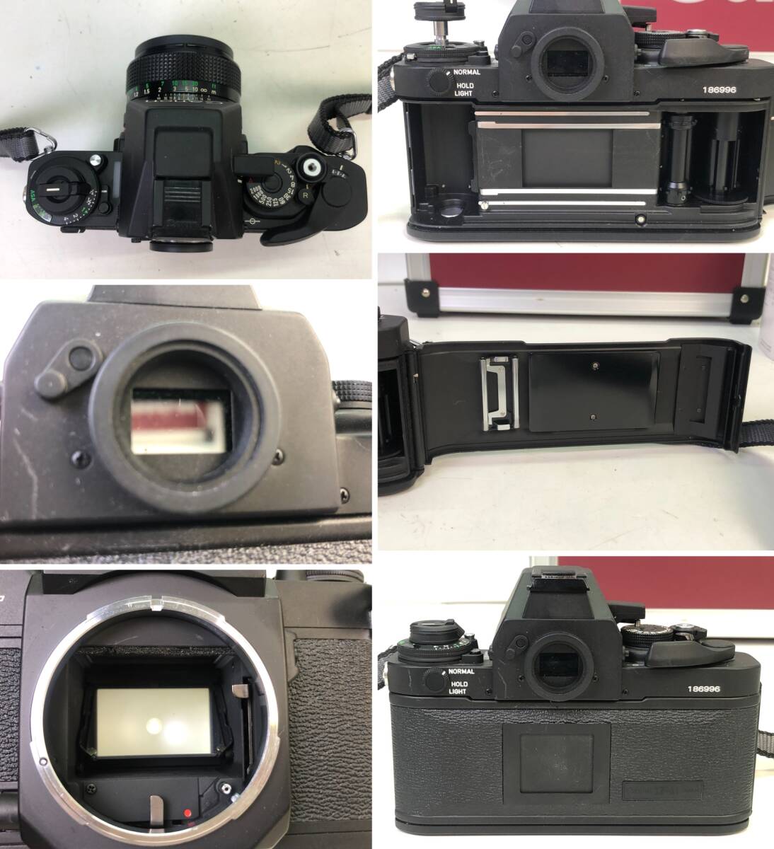 【0880】[1円~] canon 一眼レフカメラ F-1 レンズ FD50mm F1.4 35-105㎜ 35㎜ フィルムカメラ カメラケース 動作未確認 ジャンク品の画像5