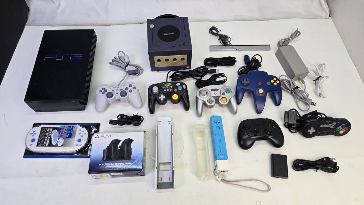 【1432】1円~ ゲーム機 周辺機器 まとめ SONY PS2 SCPH-50000 Nintendo GAME CUBE DOL-001 コントローラー など 色々 未動確 ジャンク品の画像1