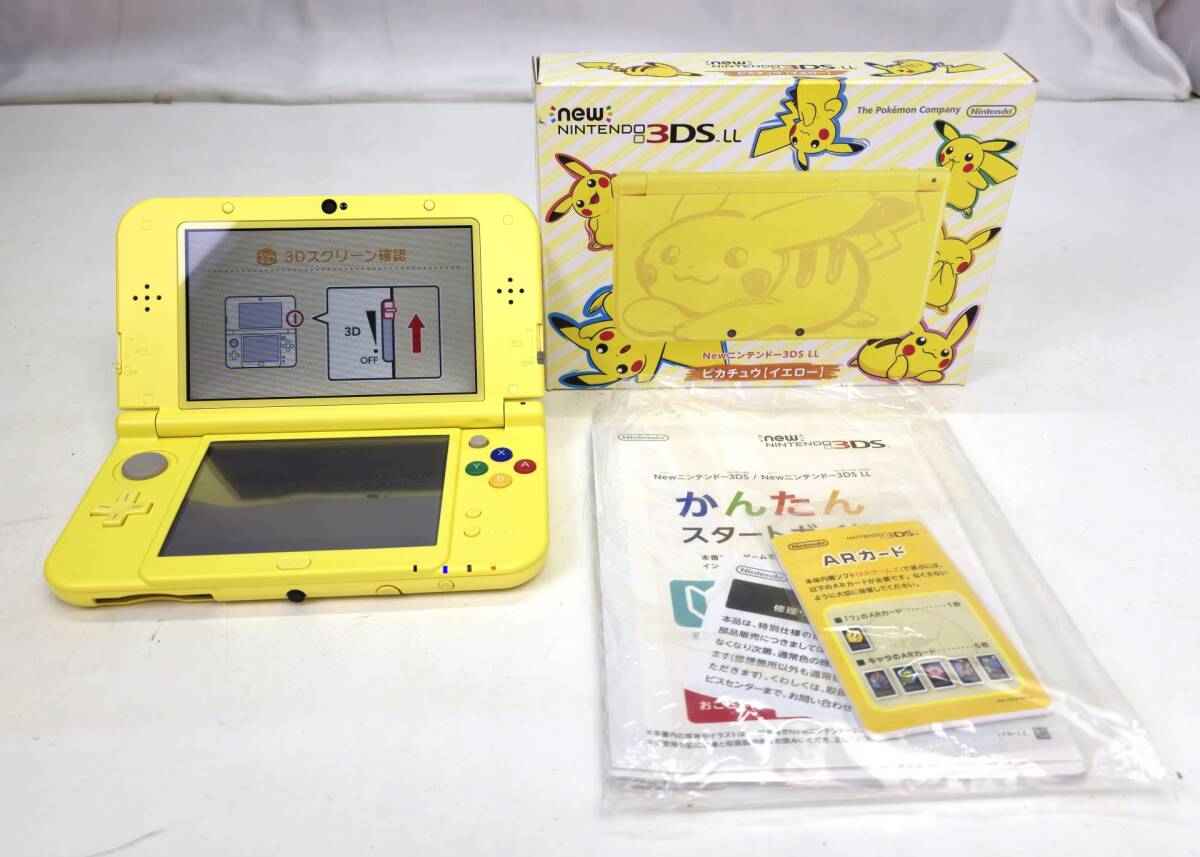 【1423】1円~ ゲーム機 new Nintendo 3DS LL ピカチュウ イエロー RED-001 訳あり品 中古品の画像1