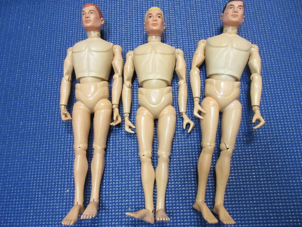 G.I.Joe ジーアイジョー人形３体セット・刻印入り・左足が両足についてる珍品含む・逆にレア？アンテークドールの画像1