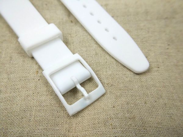 swatch用 シリコンラバーストラップ 交換用腕時計ベルト 17mm ホワイト
