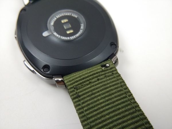 ナイロン製ミリタリーストラップ 交換用腕時計ベルト クイックリリース アーミーグリーンX黒 Lサイズ 20mm