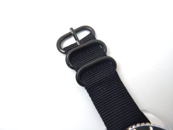  nylon made military strap wristwatch cloth belt nato type black X black 22mm