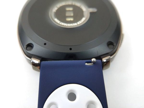 スポーツバンド 交換用腕時計ベルト シリコン ストラップ ネイビーXホワイト 20mm_画像3