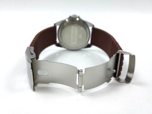 シリコンラバーストラップ 腕時計交換用ベルト クイックリリース ブラウン 22mm_画像5