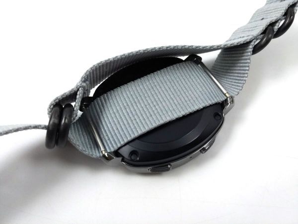 ナイロン製ミリタリーストラップ 腕時計布ベルト natoタイプ グレーXブラック 20mmの画像4