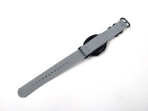 ナイロン製ミリタリーストラップ 腕時計布ベルト natoタイプ グレーXブラック 20mmの画像5