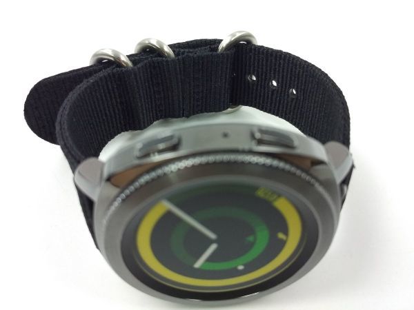 ナイロン製ミリタリーストラップ 交換用腕時計ベルト 黒 ブラック 18mm_画像2