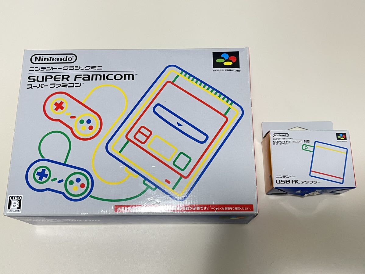 動作品 SFC スーファミ ニンテンドークラシックミニ スーパーファミコン 本体 CLV-301 任天堂 Nintendo 箱/ACアダプタ付の画像1