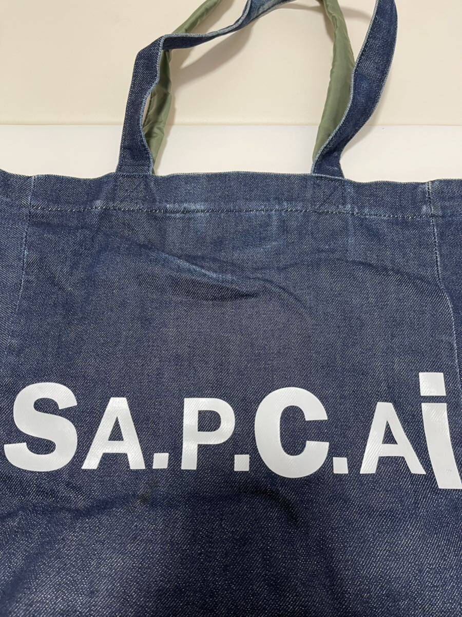 Sacai サカイ A.P.C. アーペーセー Holly デニム ナイロン リバーシブル トート バッグ_画像2