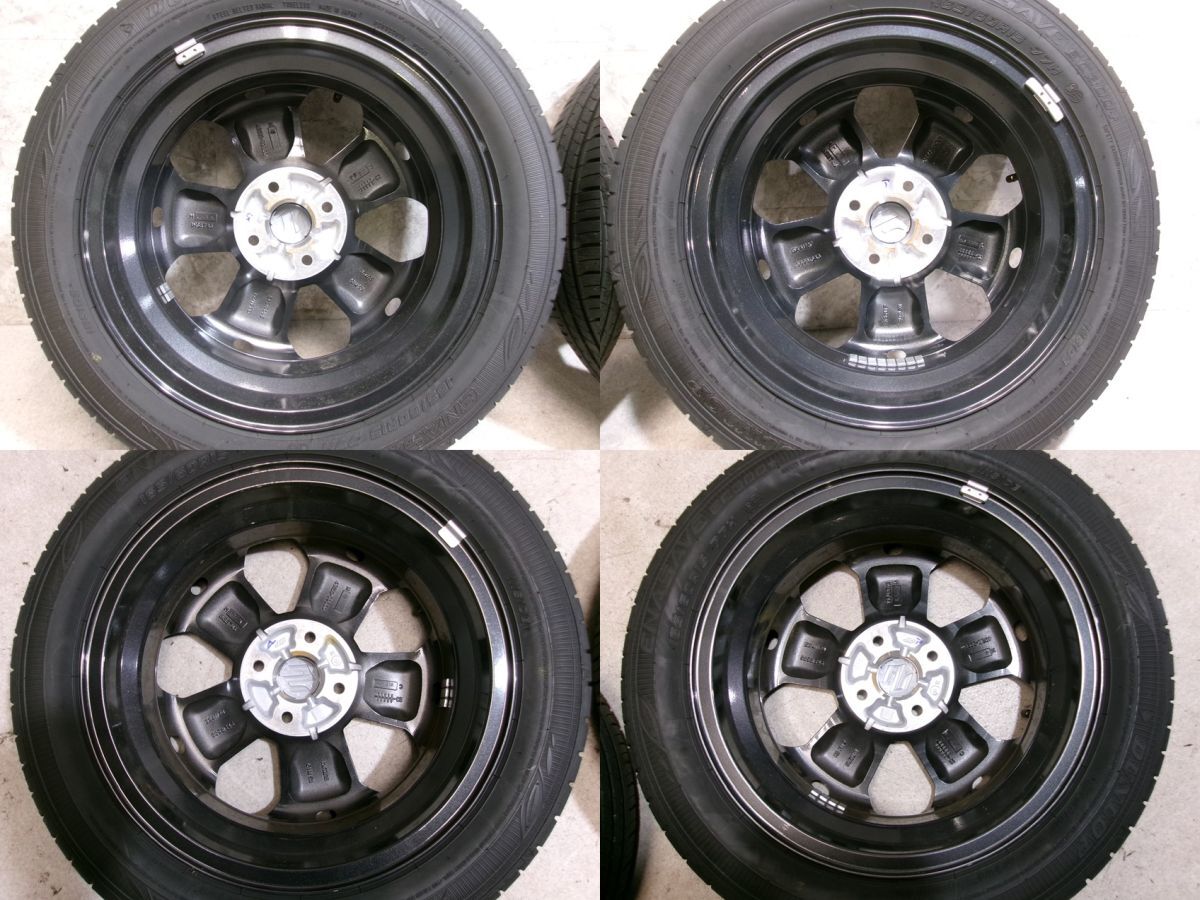 ★新車外し!★MR52S ハスラー 純正 15インチホイール 4.5J+45 4穴 DUNLOP ENASAVE EC300+ 165/60R15 77H 製造23年 4本 / 4R4-888の画像7