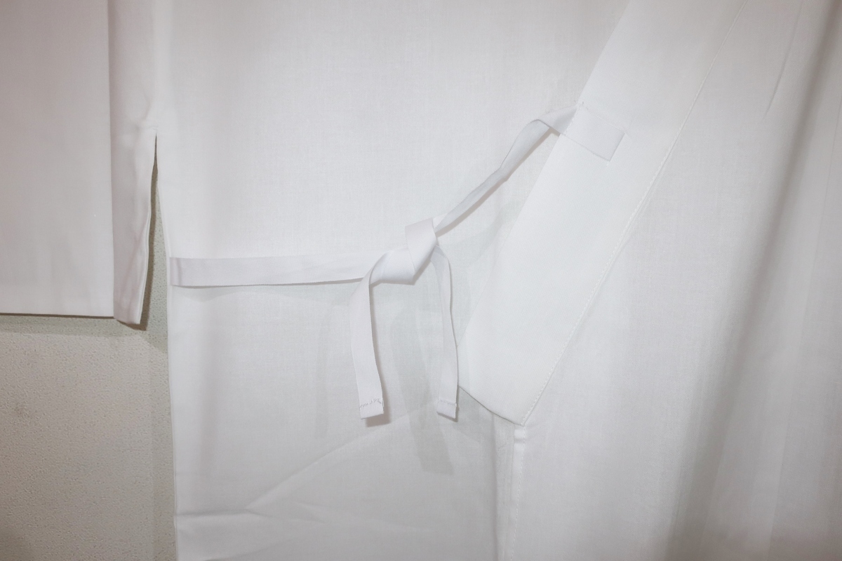 [ white long kimono-like garment *8 size ] cotton white ground . white. collar cotton 100%К collar core entering. .. finishing Κ archery ... our company . attaching exclusive use tailoring. knees under height .