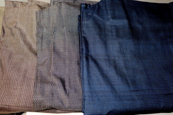 壱水1847 すべて本絹の男着物１０着セットК泥大島・泥藍大島・米琉大島紬 サイズいろいろですが着用可能の全て躾付きの上物ですの画像7