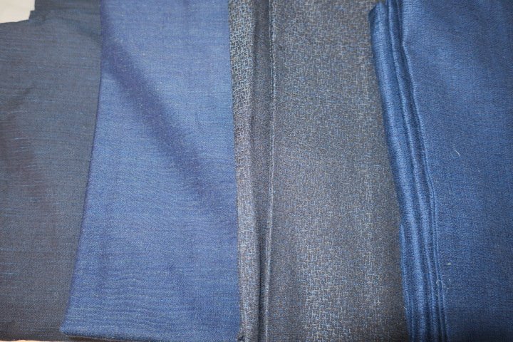 壱火1848 ウールの男の着物１０着セット＋１К紺・藍瑠璃・亀甲 サイズいろいろですが綺麗ですの画像3