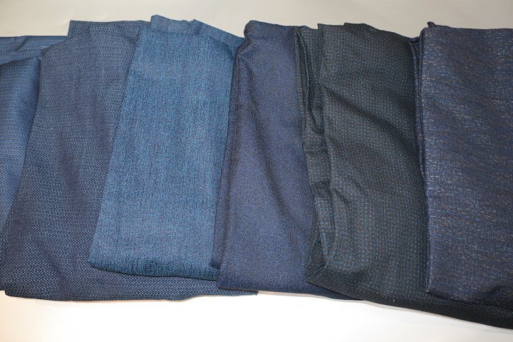 壱火1848 ウールの男の着物１０着セット＋１К紺・藍瑠璃・亀甲 サイズいろいろですが綺麗ですの画像5