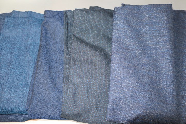 壱火1848 ウールの男の着物１０着セット＋１К紺・藍瑠璃・亀甲 サイズいろいろですが綺麗ですの画像7