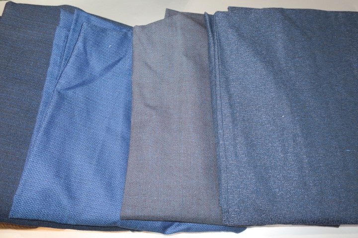 壱木1861 ウールの男の着物１０着セット＋２К紺・藍瑠璃・亀甲・厚地 サイズいろいろですが綺麗ですの画像4