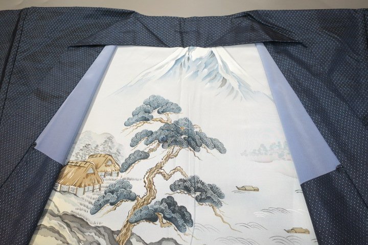 壱土1905 すべて本絹の男の羽織５着セットК泥藍大島 裄70×２着,69cm×3着,ほとんど綺麗な現代物ですの画像3