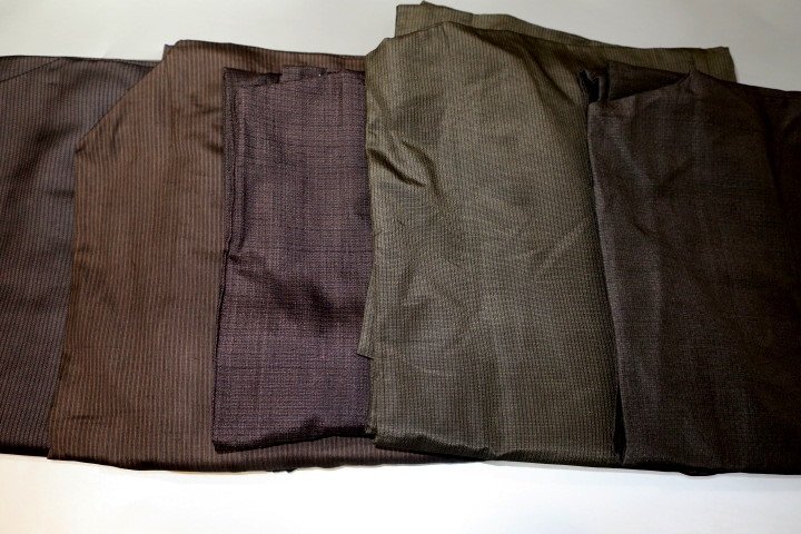 壱日1929 すべて本絹の男着物１０着セットК西陣織お召・京泥紬・京紬 サイズいろいろの古布・古い品です 着用可能な品もあります_画像5