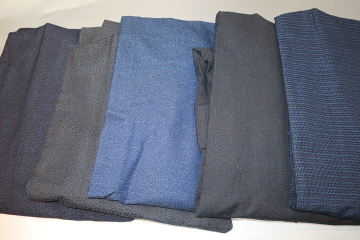 壱土2040 ウールの男の着物１０着セット＋１К紺・藍瑠璃・亀甲 サイズいろいろですが綺麗ですの画像5