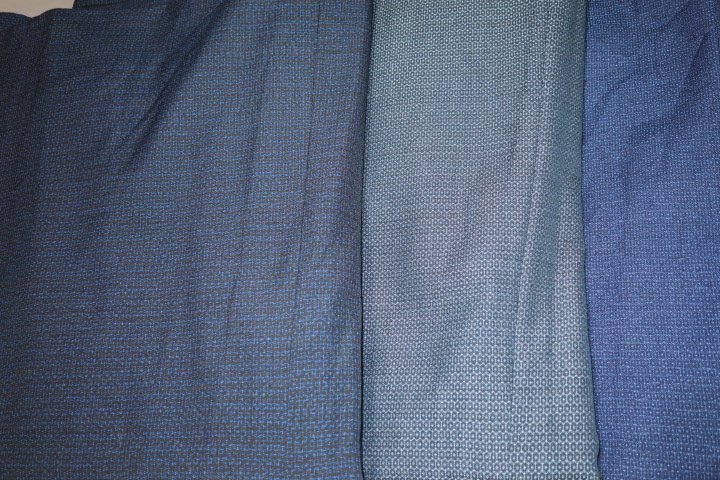 壱金2153 ウールの男の着物１０着セット＋１着К紺・藍瑠璃・亀甲・厚地 サイズいろいろですの画像3