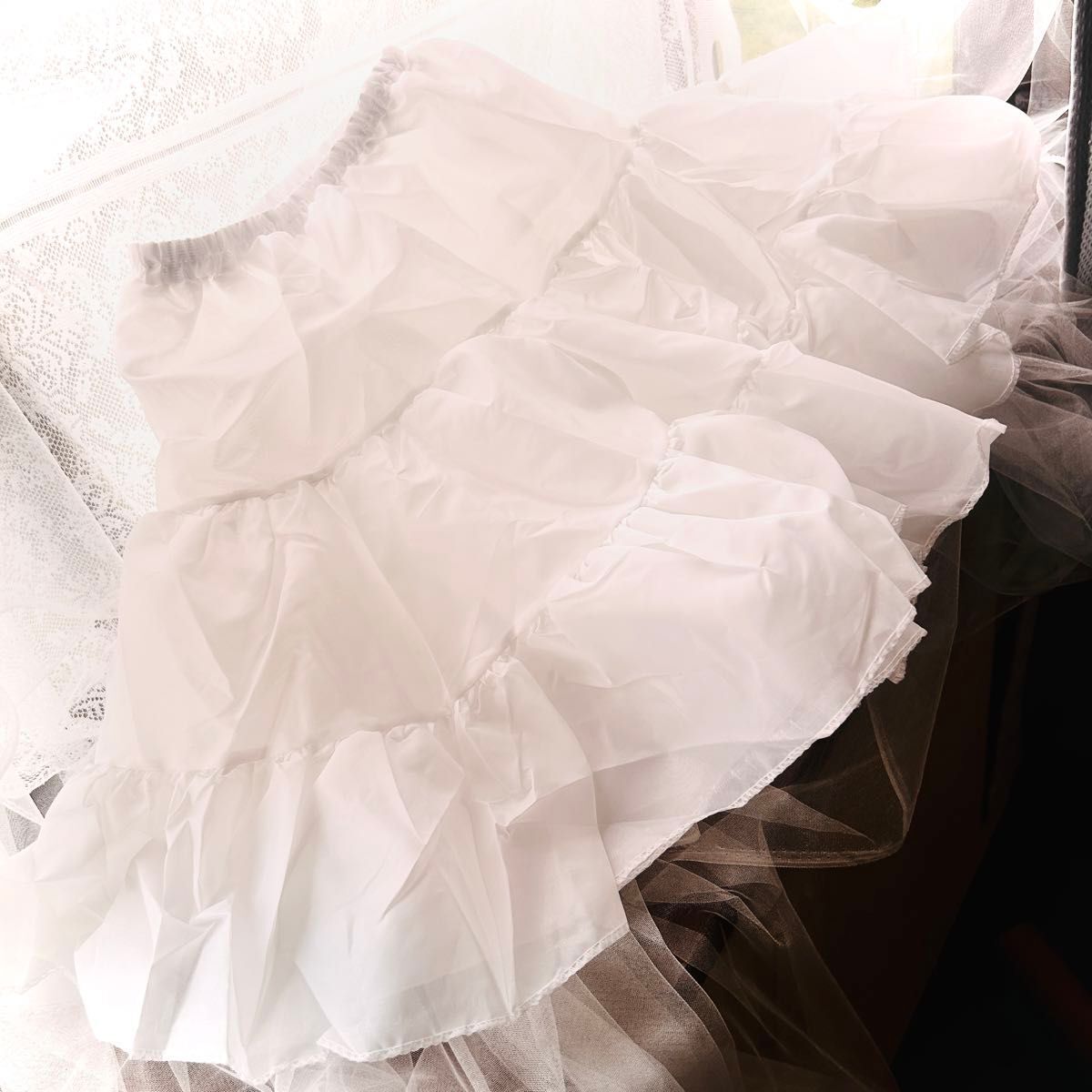  soft pannier white 50cm volume skirt cosplay meido Lolita wedding 