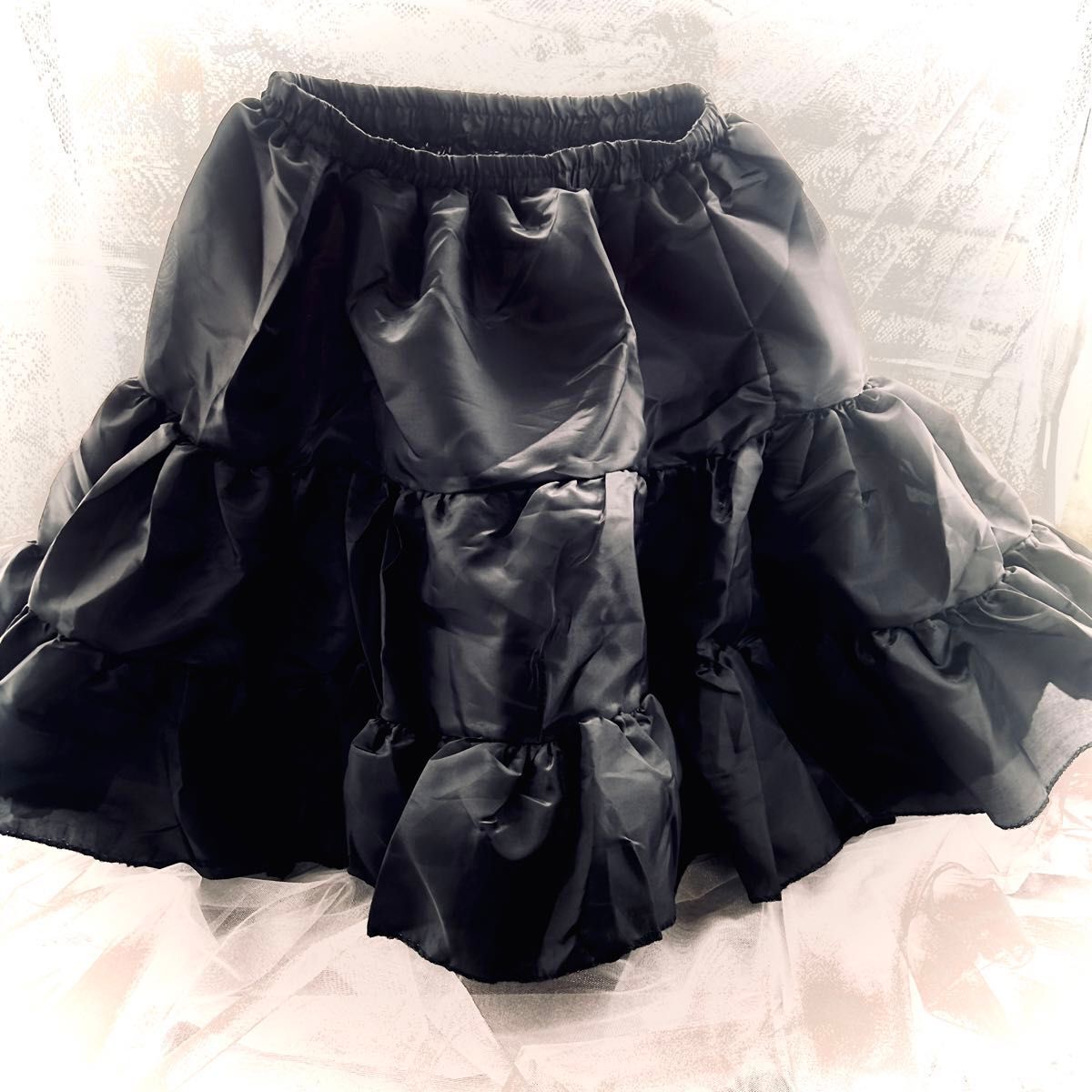  soft pannier black 50cm volume skirt cosplay meido Lolita wedding 