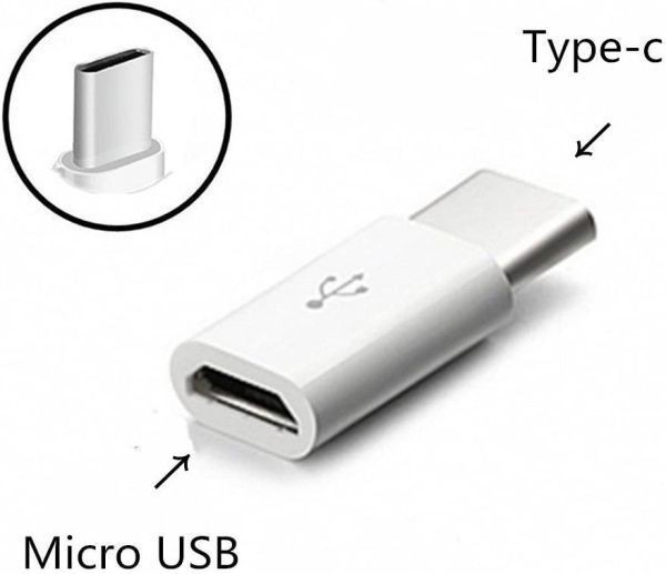 白 4個セット Micro USB → Type C 変換 アダプター 充電 コネクター 端子 Android Xperia スマホ アンドロイド エクスペリア 下駄の画像2