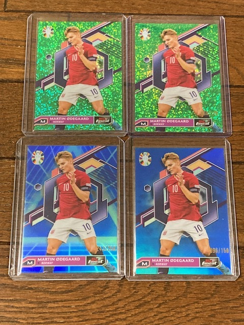 2024 Topps Euro Finest EURO Norway Martin Odegaard /125 /150 /250シリアル マルティン・ウーデゴール 4枚セットの画像1