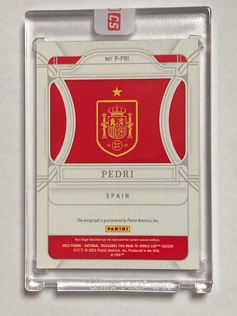 2022 Panini National Treasures Penmanship Signatures Pedri ペドリ /25 直書きサインカードの画像2