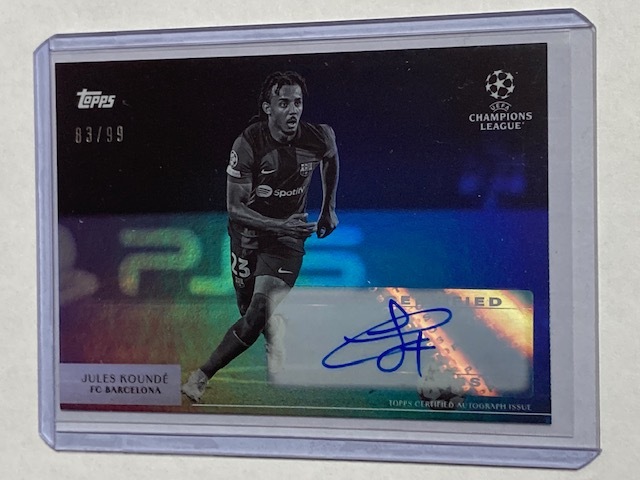 2023-24 Topps UEFA Club Competitions Simplicidad Jules Kounde Autograph /99 ジュール・クンデ 直筆サインカードの画像1