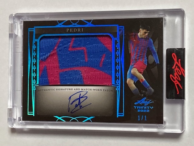 2022 Leaf Trinity Soccer Patch Jersey Autograph Pedri 1/1 ペドリ 実使用パッチジャージ直筆サインカードの画像1