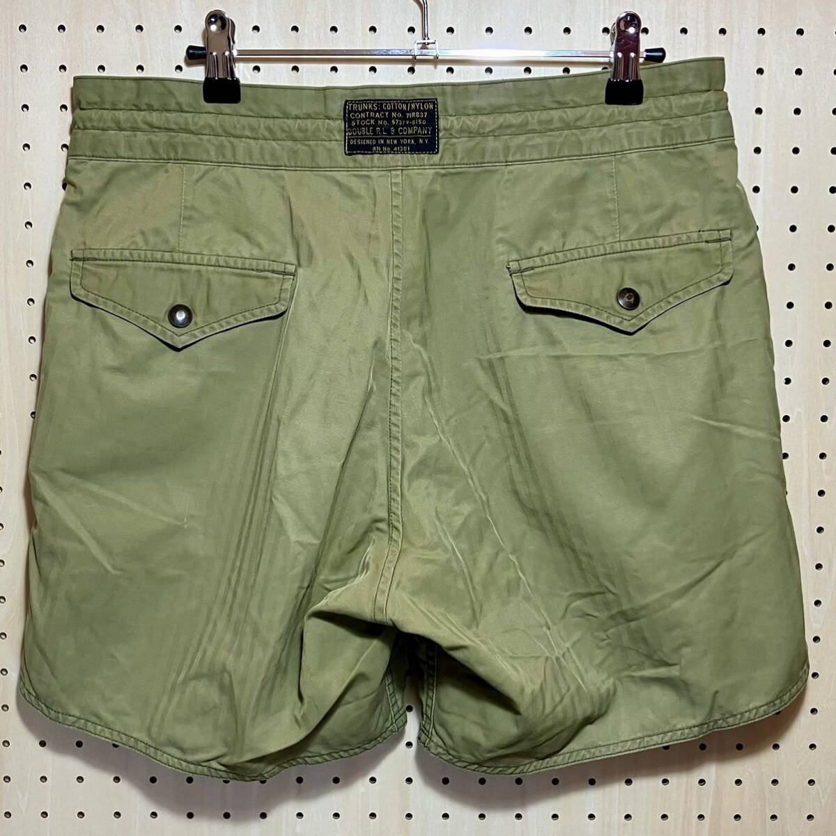 【31】 RRL Ralph Lauren Logo Print Draw Cord Nylon Shorts ダブルアールエル ラルフローレン ロゴ プリント ナイロン ハーフパンツ F523の画像2