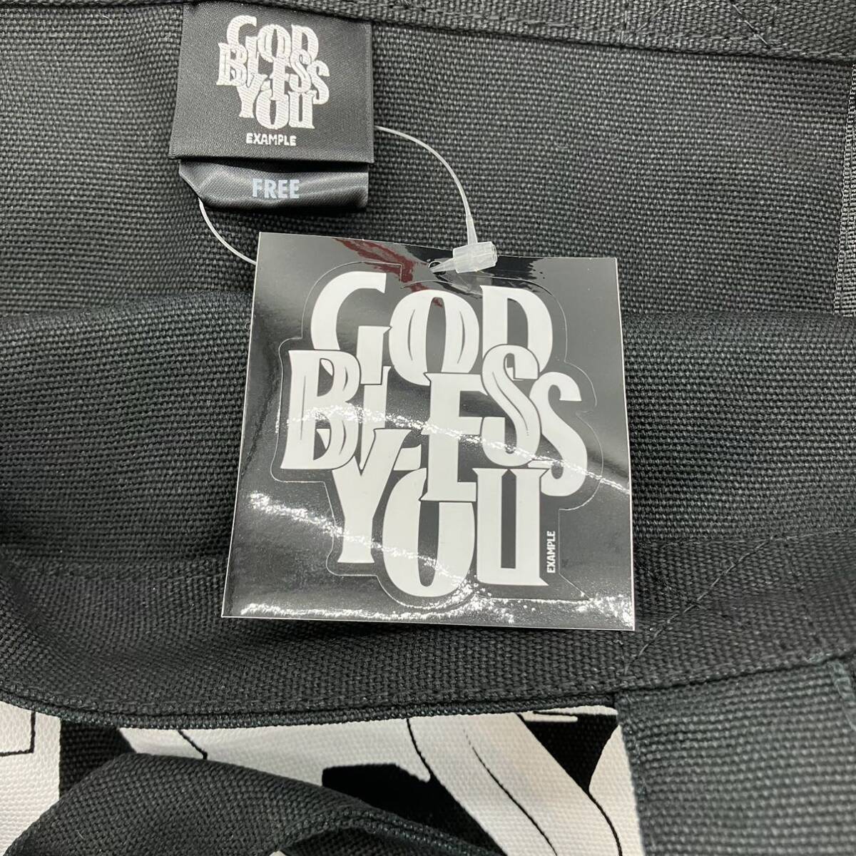 新品 GOD BLESS YOU EXAMPLE Canvas Tote Bag Black イグザンプル ゴッドブレスユー キャンバス トートバッグ F547_画像6